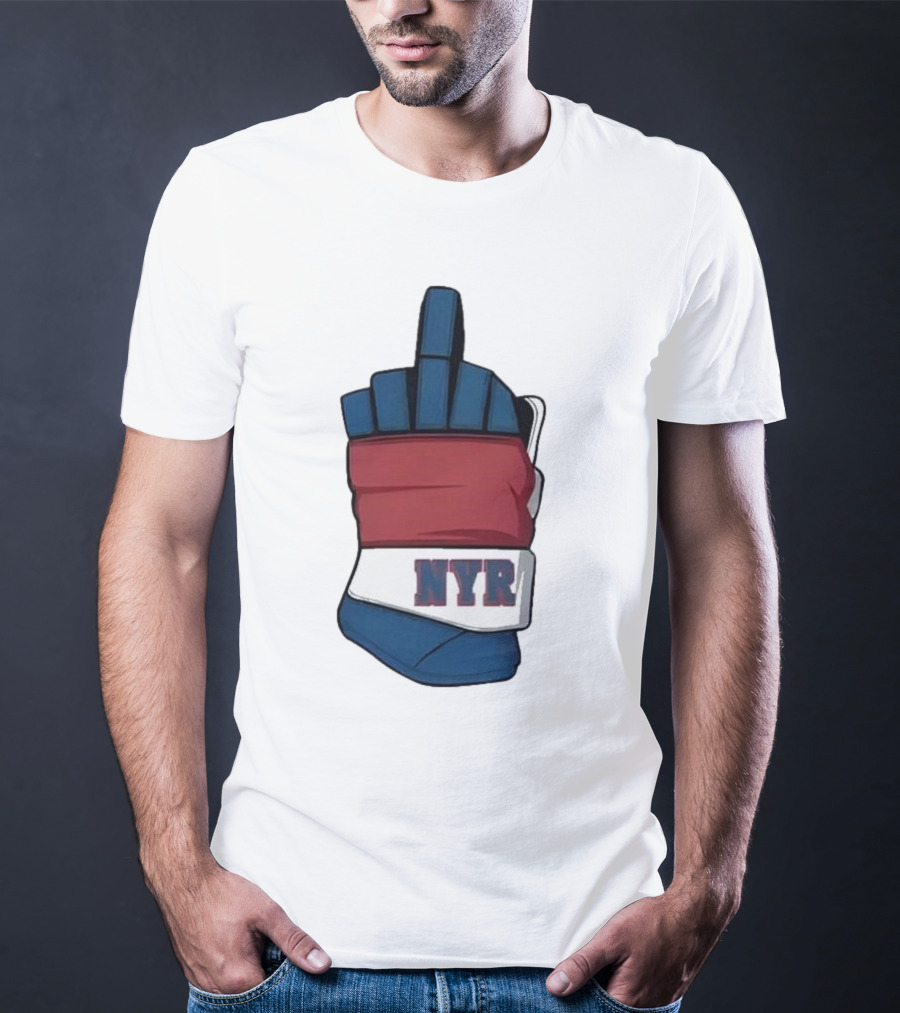 New York Rangers NYR Middle Finger Hockey Glove T-Shirt