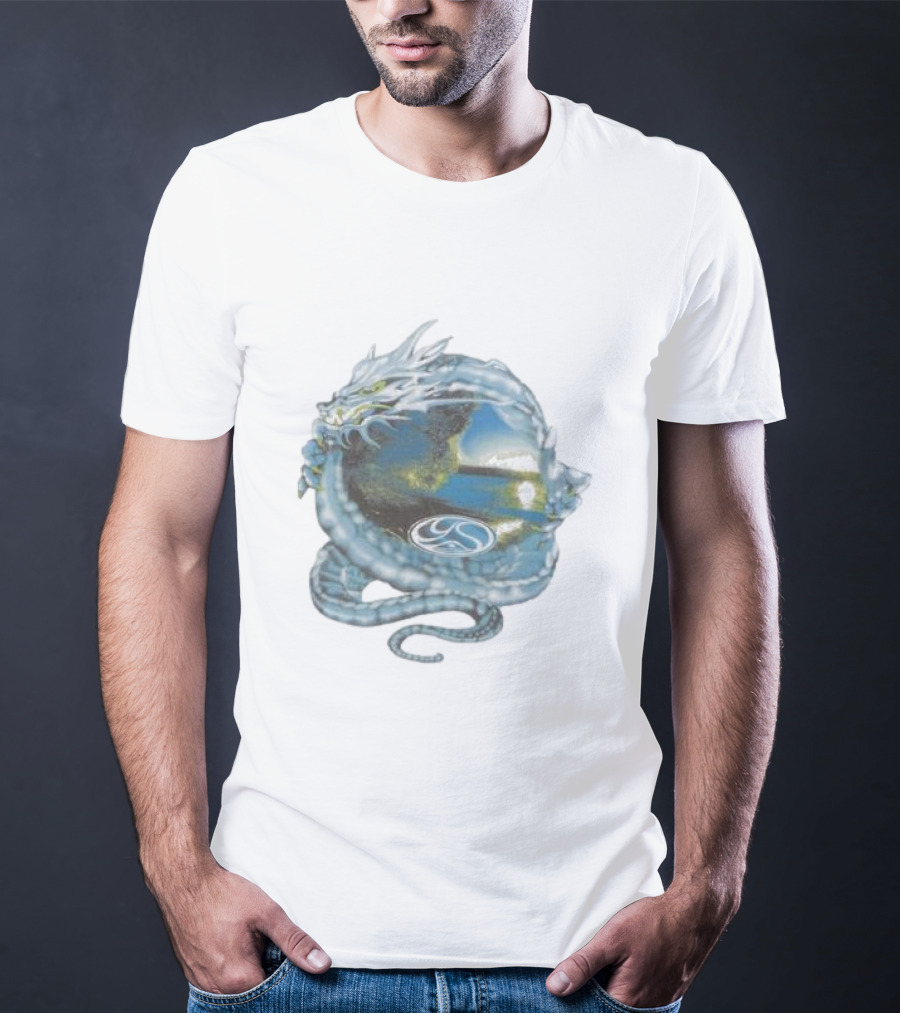 Yardsale Wave Serpent Dragon Landscape Sphere T-Shirt