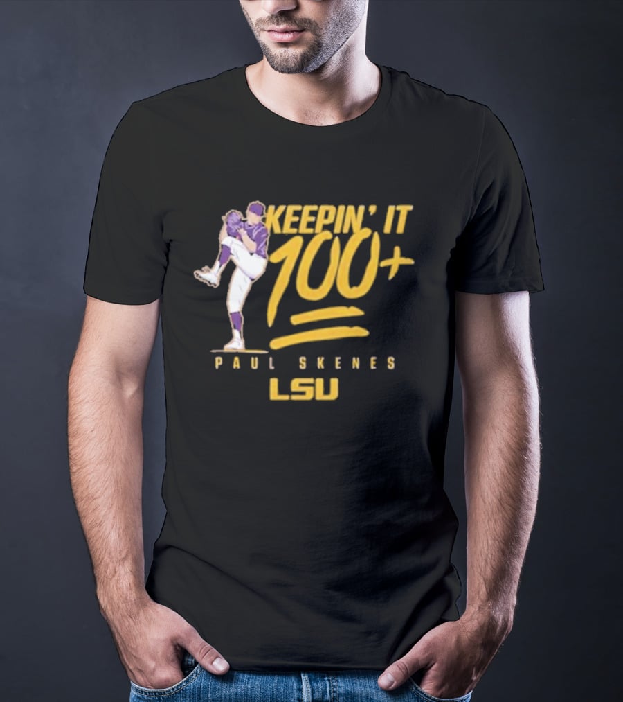 Keepin’ It 100+ Paul Skenes LSU Baseball T-Shirt