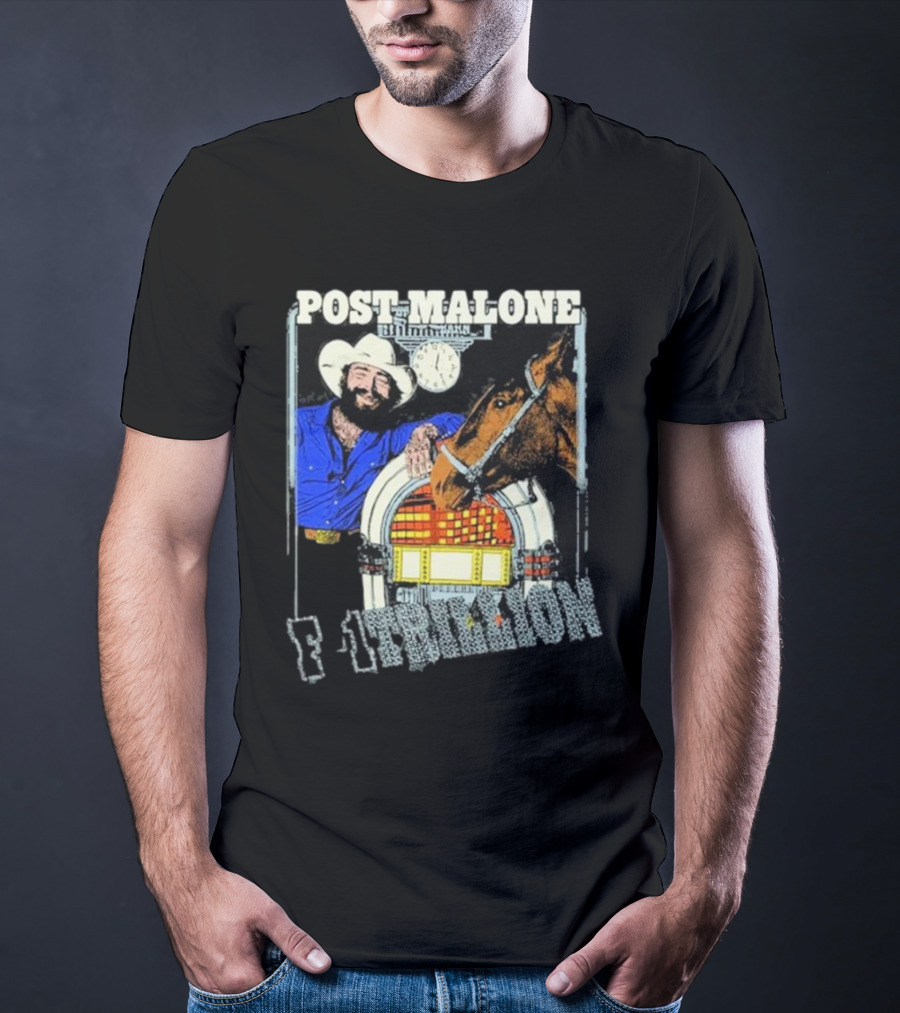 Post Malone F-1 Trillion Juke Box Cowboy And Horse Scene T-Shirt