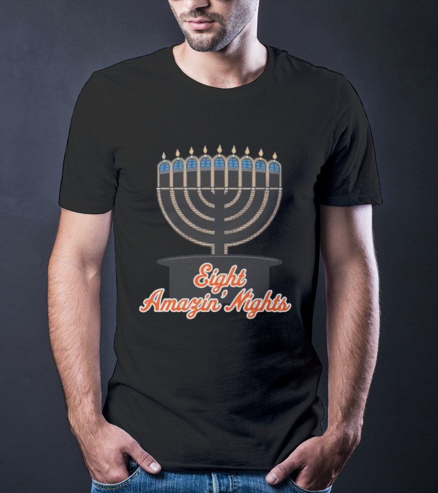 Hanukkah New York Mets Eight Amazin’ Nights Menorah T-Shirt