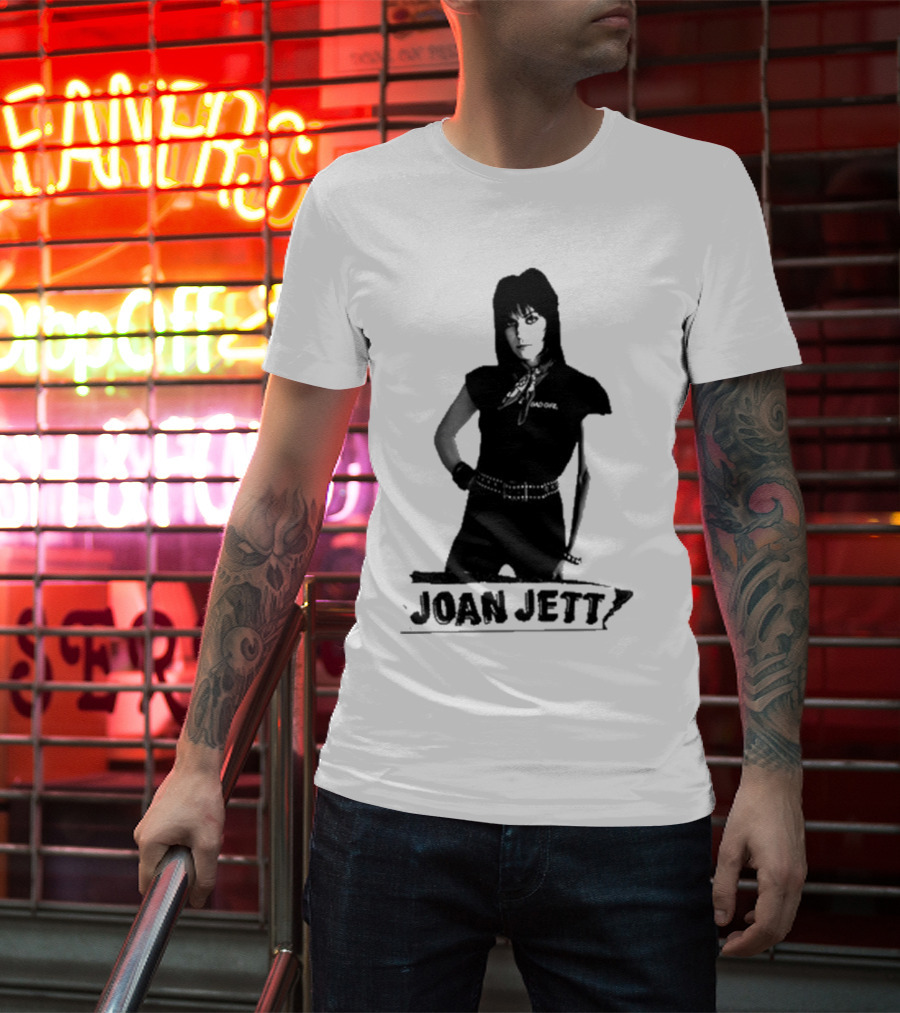 Joan Jett Crimson And Clover Photo Joan Jett Black And White Image T-Shirt