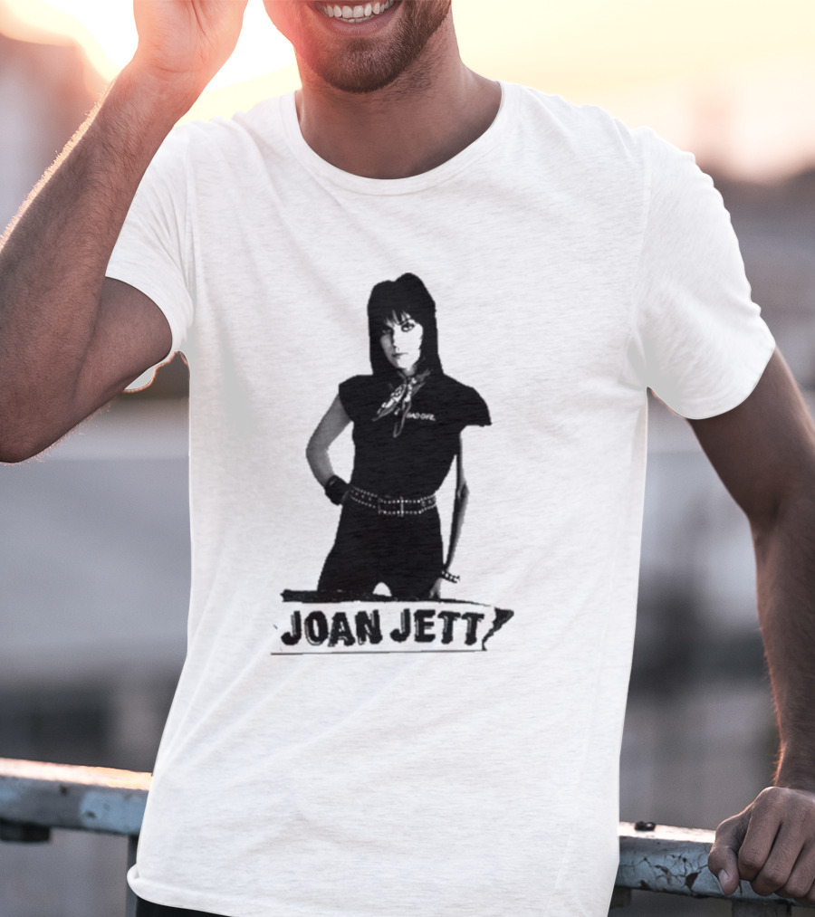 Joan Jett Crimson And Clover Photo Joan Jett Black And White Image T-Shirt