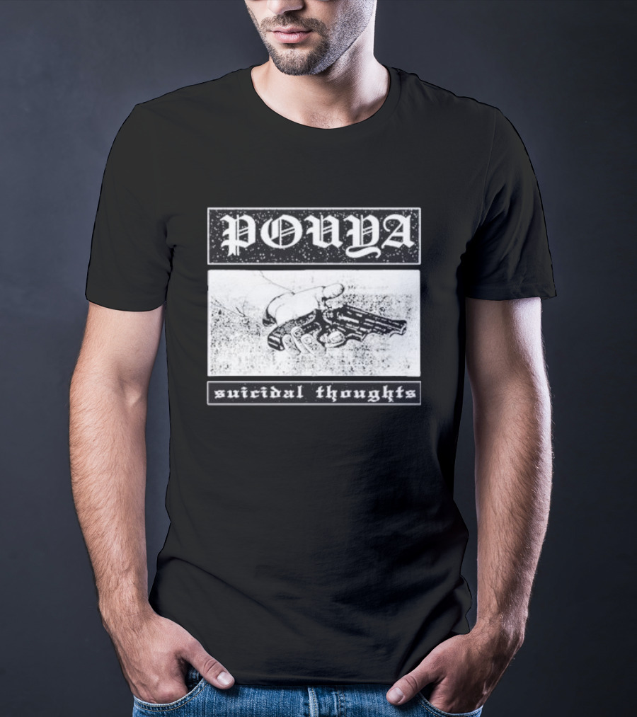 Pouya Suicidal Thoughts Hand Holding Gun T-Shirt