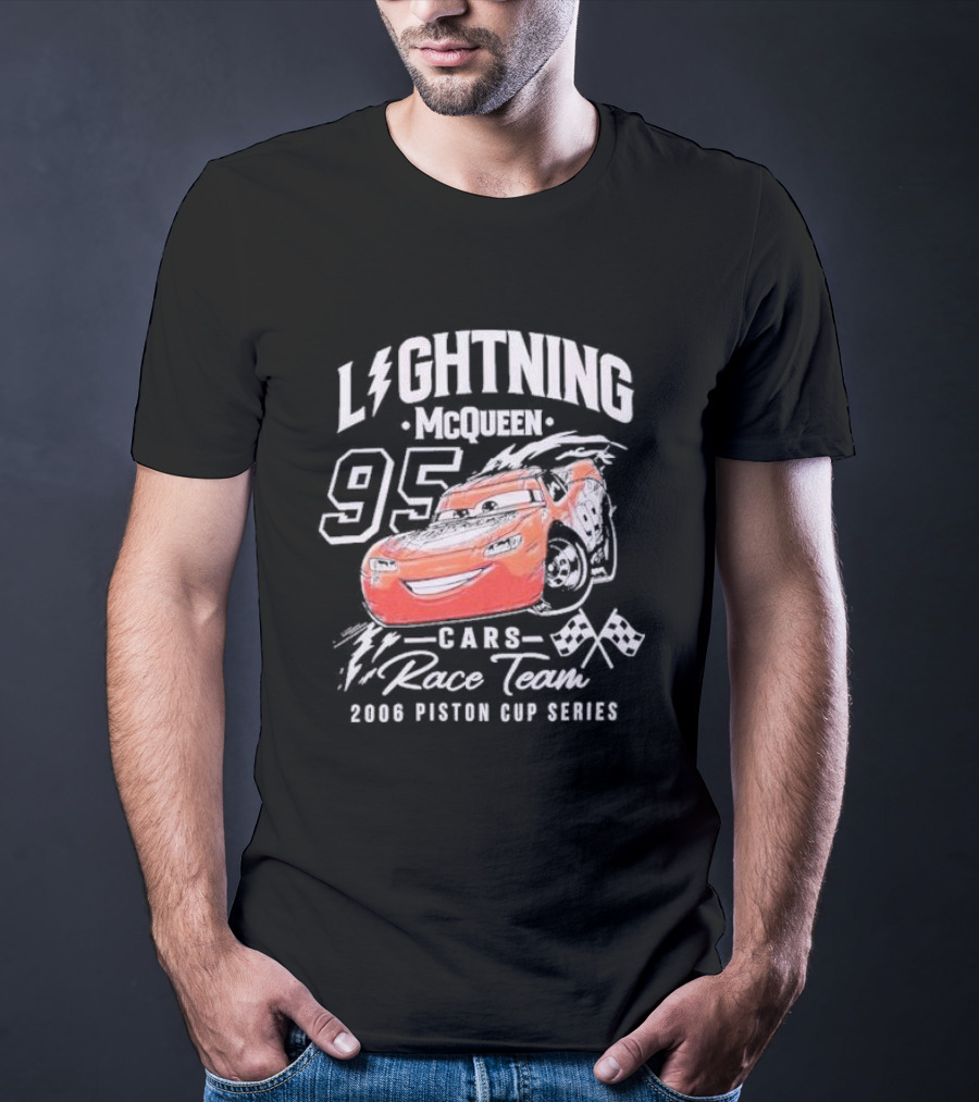 Lightning McQueen 95 Cars Race Team 2006 Piston Cup Series T-Shirt