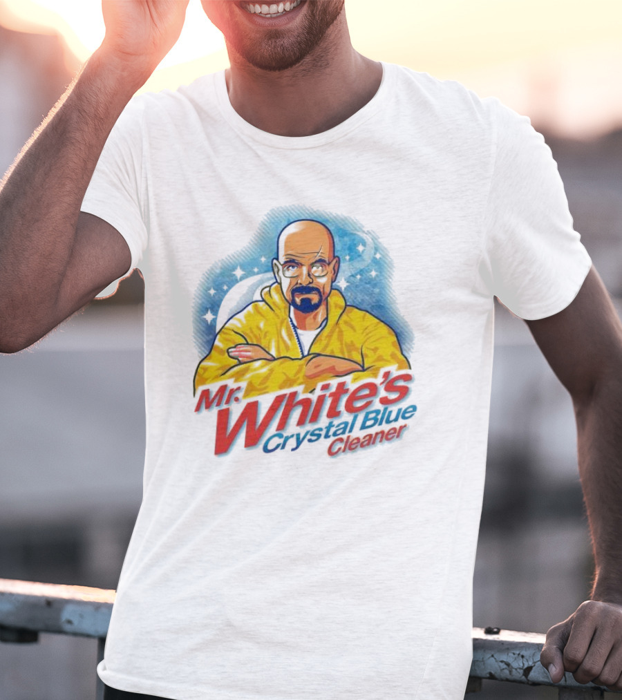 Mr. White's Crystal Blue Cleaner Breaking Bad Iconic Yellow Jacket Character T-Shirt