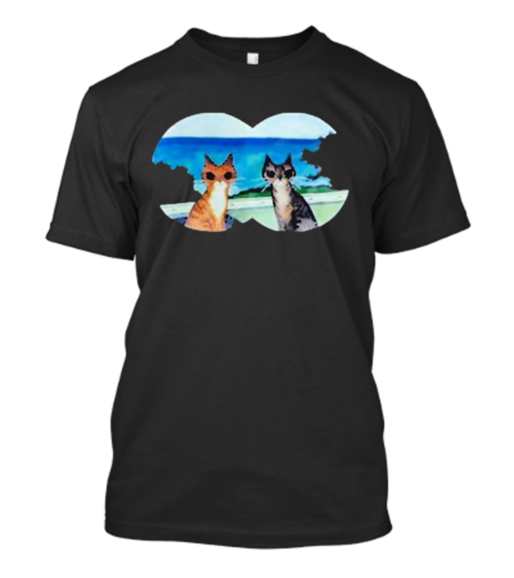 Kelly Pringle Private Conversation Ocean Cats Binocular View T-Shirt