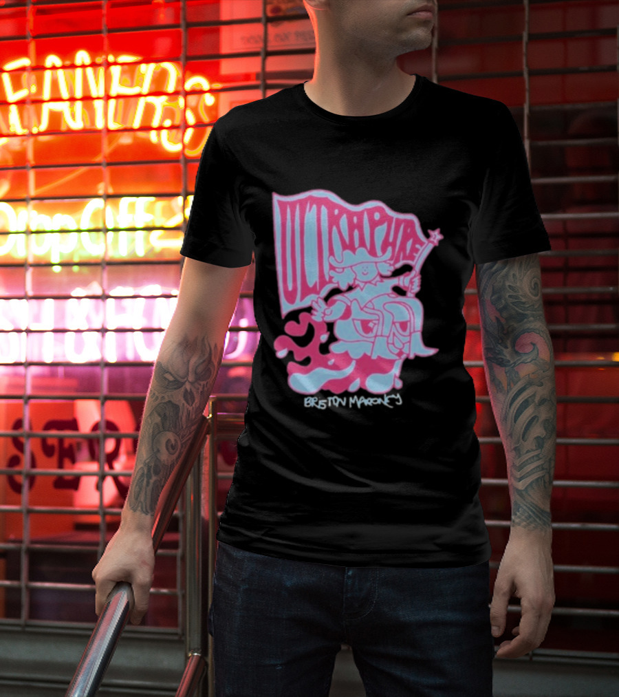 Briston Maroney Ultrapure Pink And Blue Caricature T-Shirt