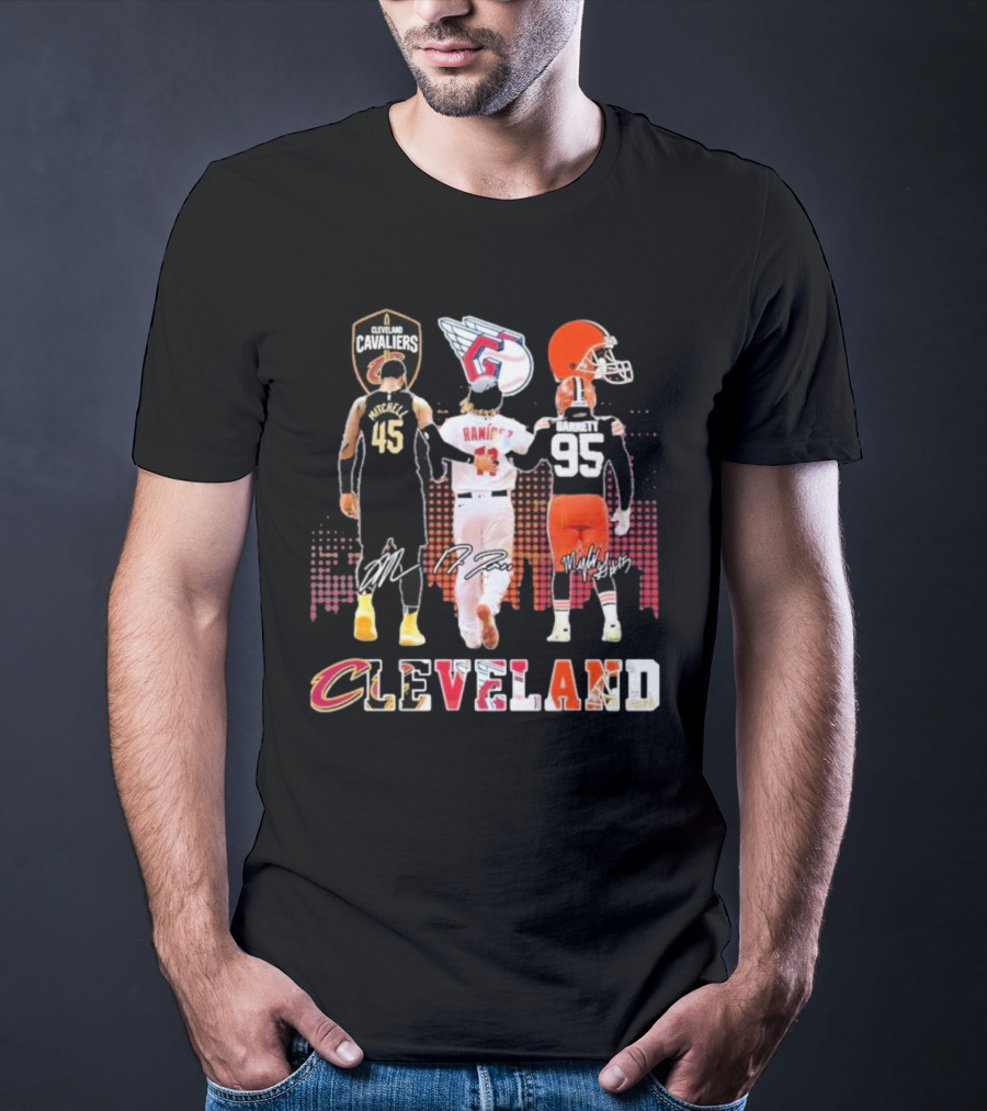 Cleveland Cavaliers Guardians Browns Mitchell Ramírez Garrett Signatures T-Shirt