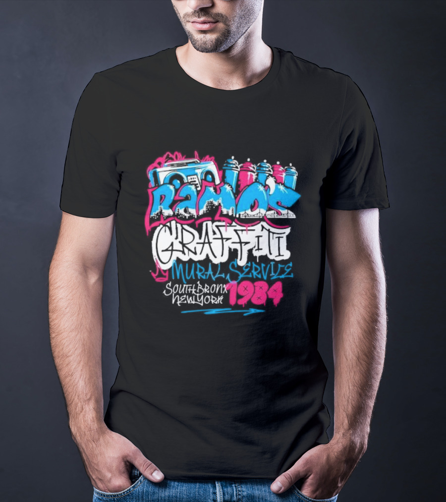 Ramos Graffiti Mural Service South Bronx New York 1984 T-Shirt