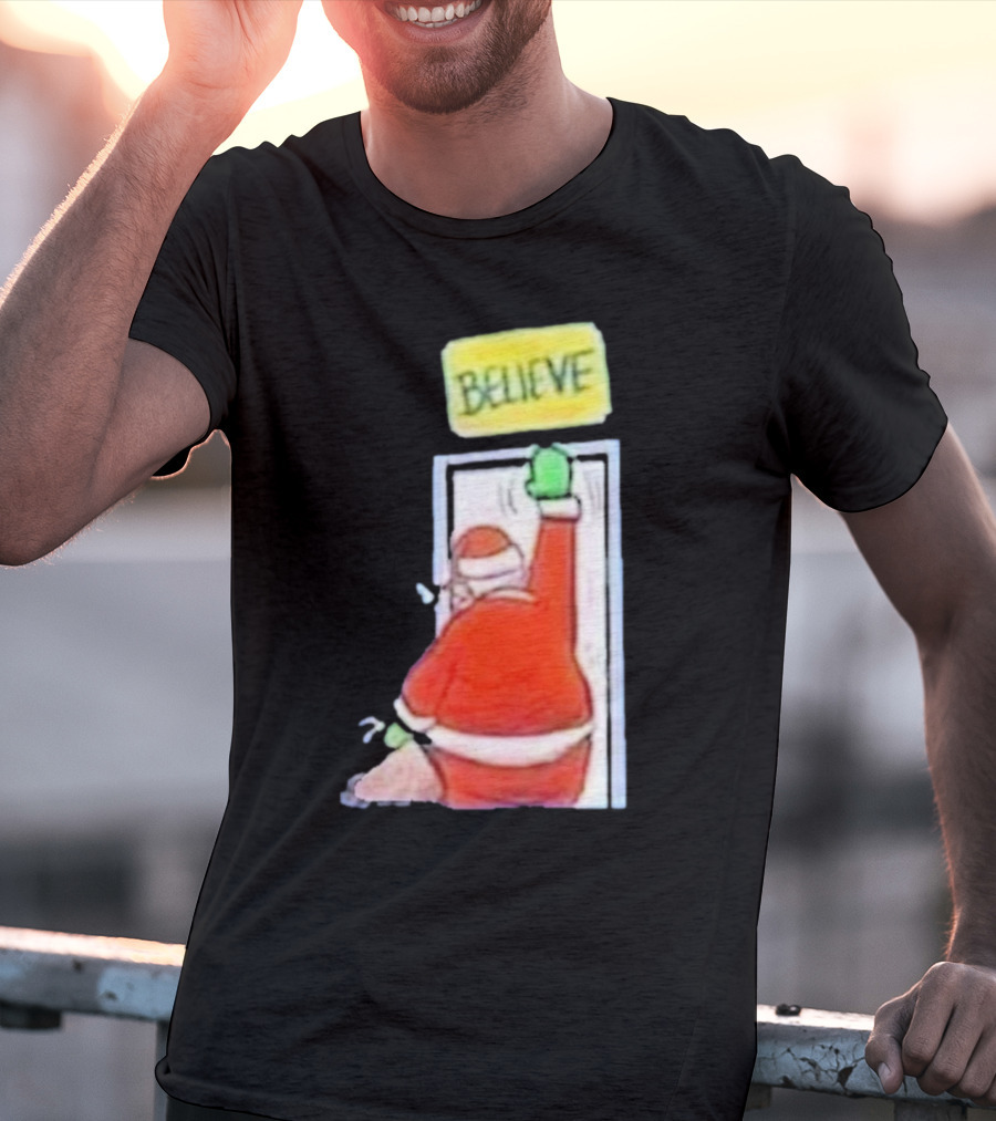 Santa Ted Lasso Believe Christmas Holiday Image T-Shirt