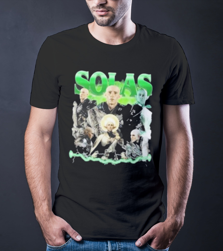 Solas Dragon Age Multiple Portraits Green Aesthetic Fan T-Shirt