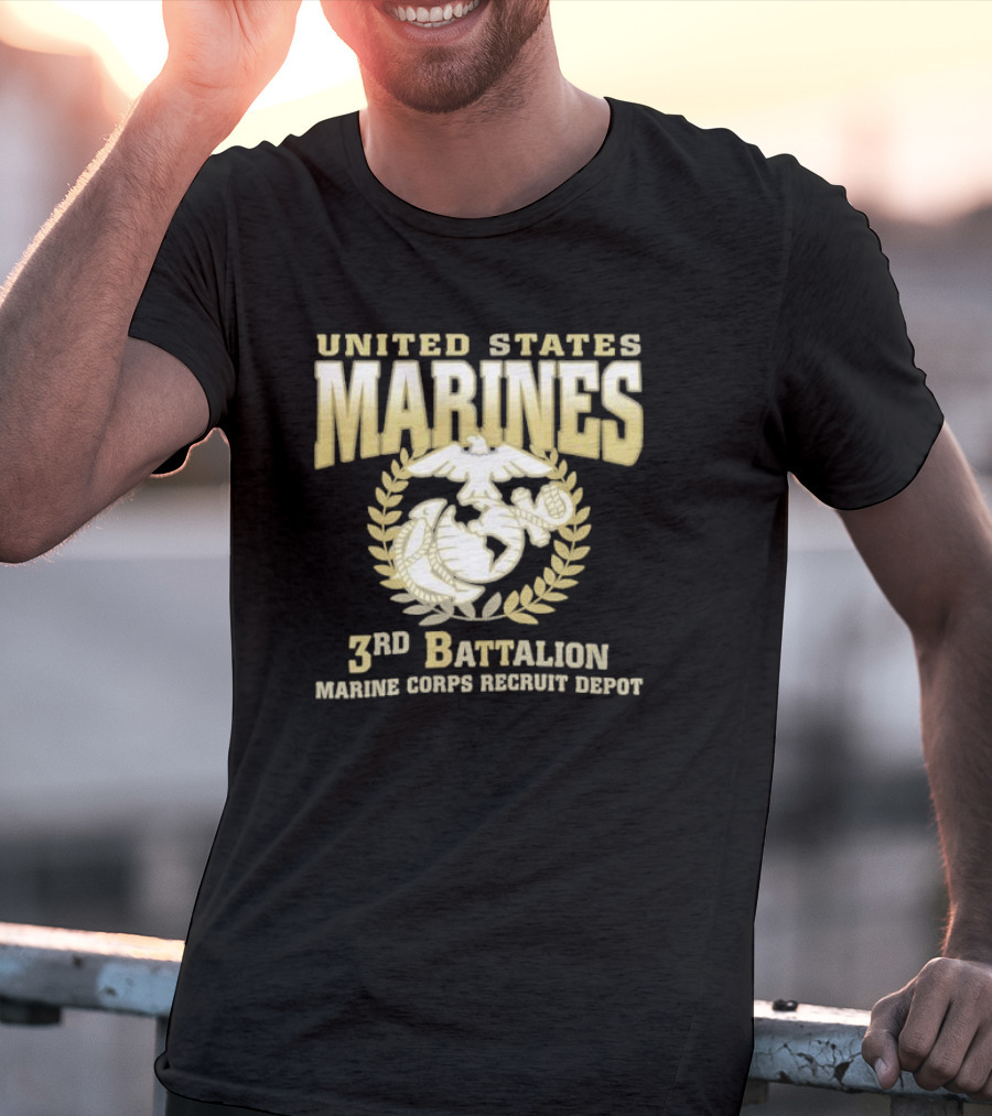 United States Marines 3rd Battalion Marine Corps Recruit Depot Emblem T-Shirt