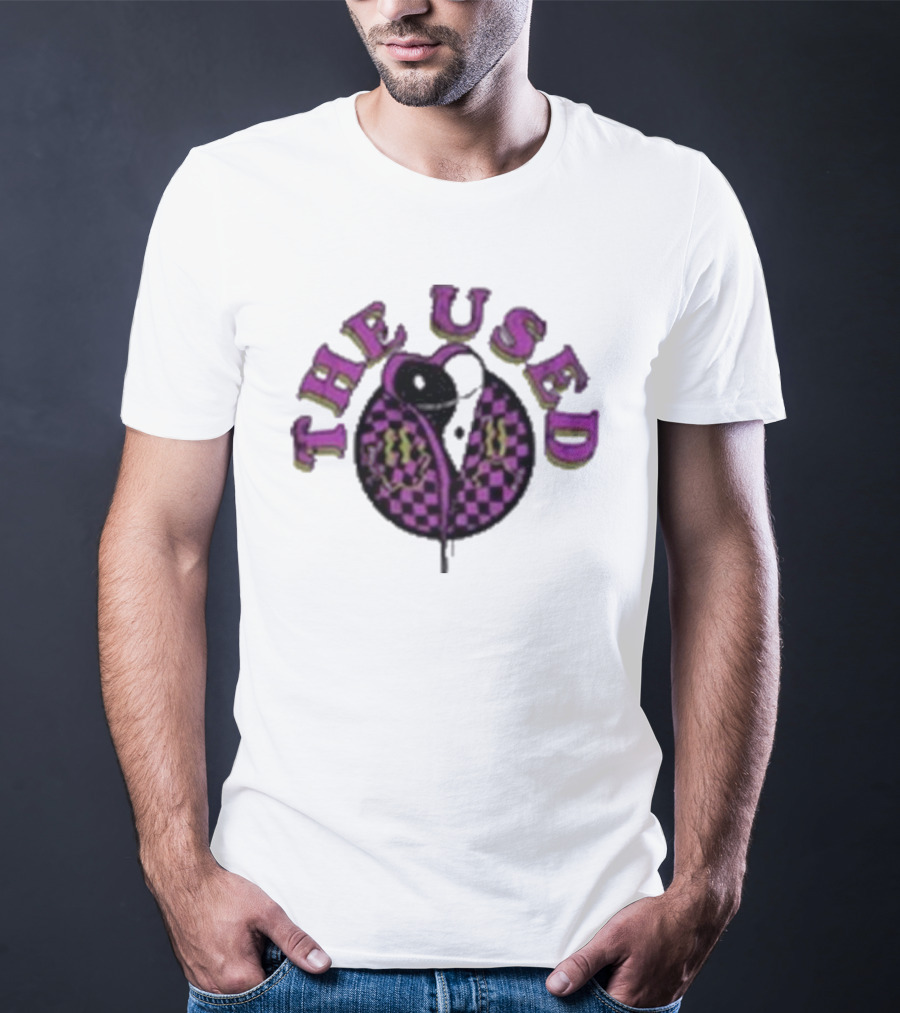 The Used Intertwined Yin Yang Checkered Heart T-Shirt