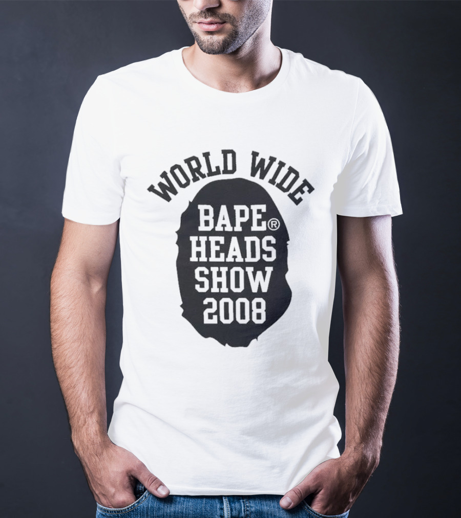World Wide Bape Heads Show 2008 Black Ape Head T-Shirt