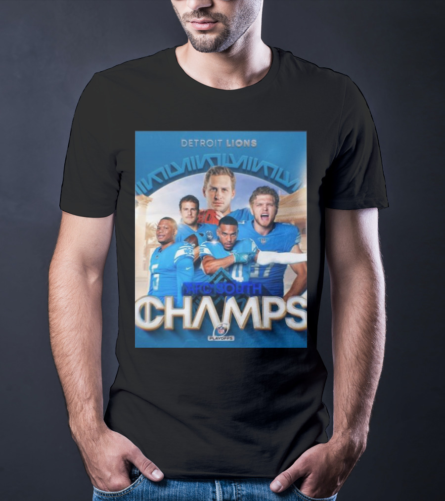 Detroit Lions AFC South Champs Playoffs Team T-Shirt