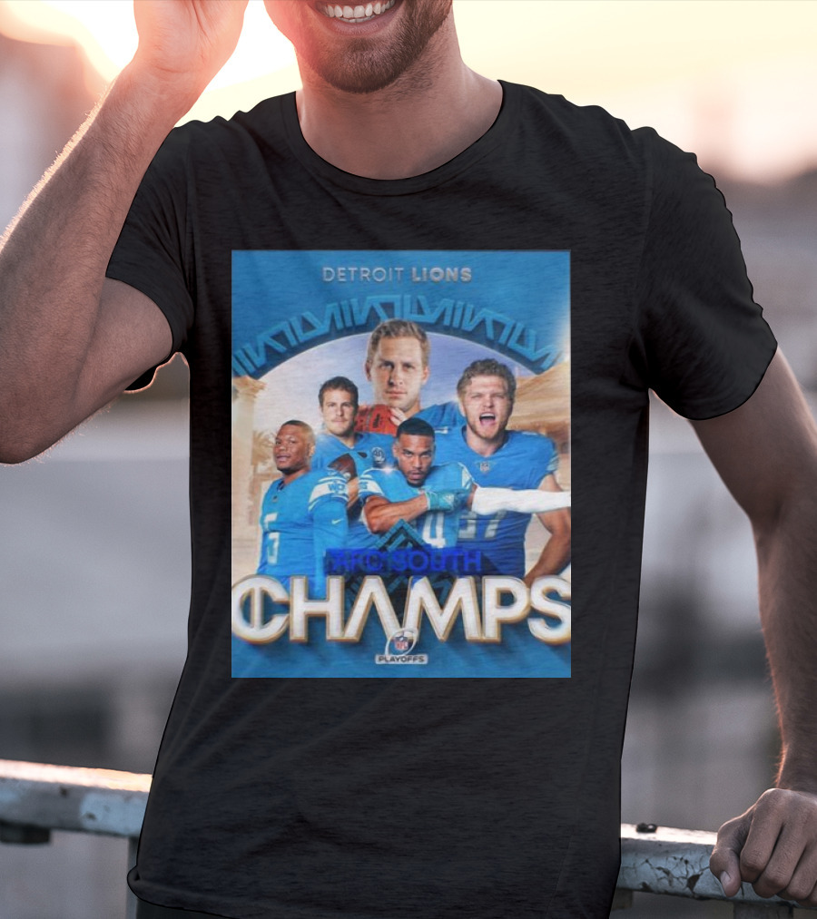 Detroit Lions AFC South Champs Playoffs Team T-Shirt