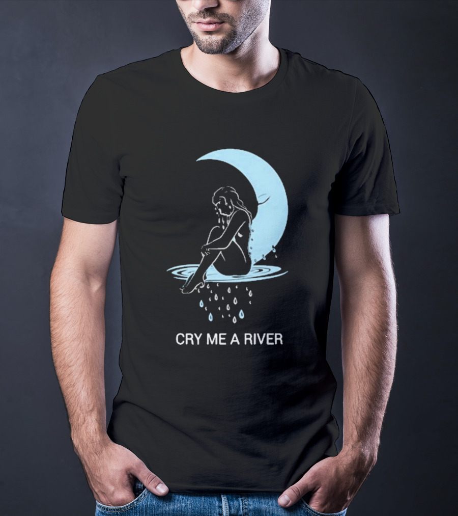 Sean Robinson Cry Me A River Sitting Figure Moon And Water Droplets T-Shirt