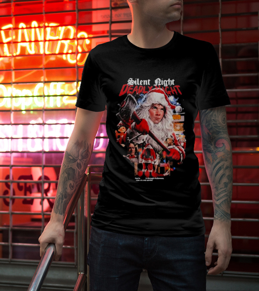 Silent Night Deadly Night Gutter Garbs Christmas Horror Santa Axe T-Shirt