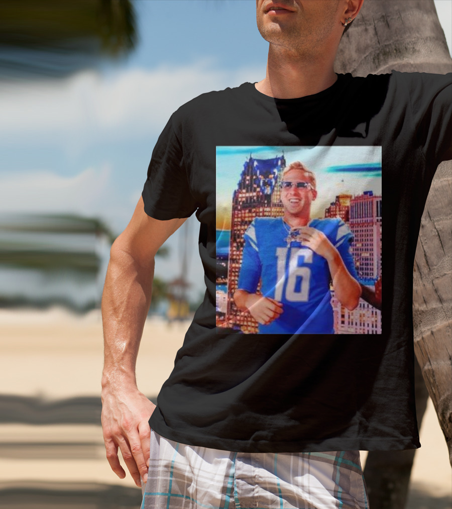 Iced Out Jared Goff Detroit Skyline Football Fashion T-Shirt