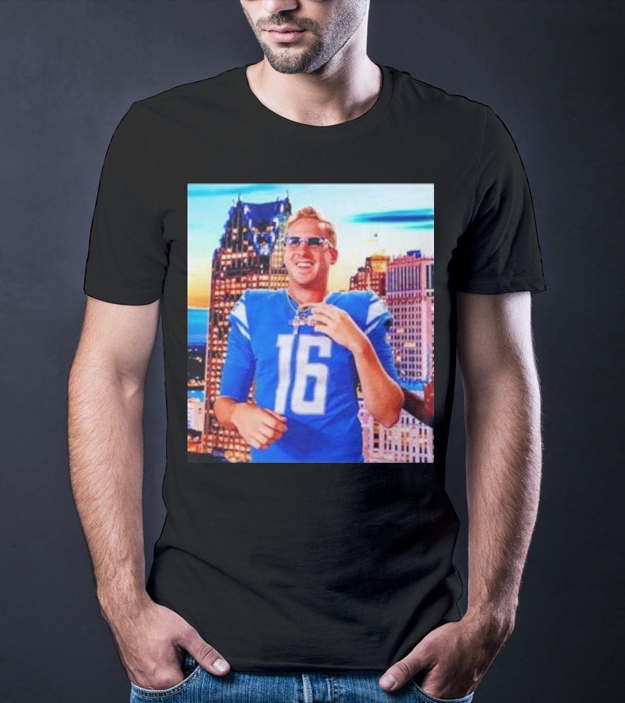 Iced Out Jared Goff Detroit Skyline Football Fashion T-Shirt