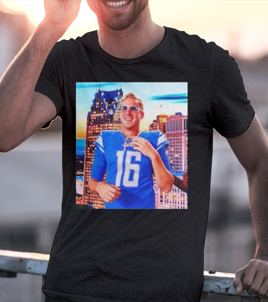 Iced Out Jared Goff Detroit Skyline Football Fashion T-Shirt
