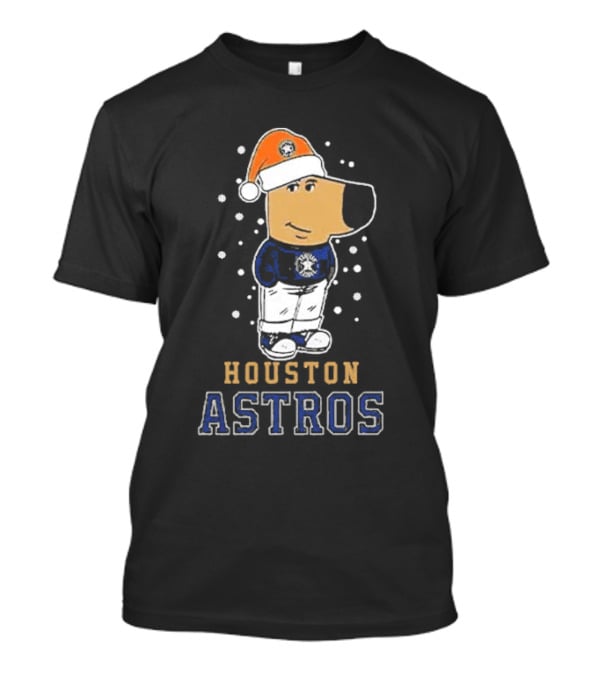 Houston Astros Christmas Santa Dog Mascot T-Shirt