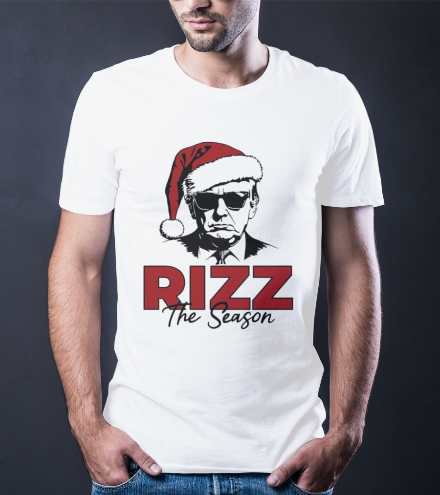 Rizz The Season Santa Hat Sunglasses Christmas T-Shirt