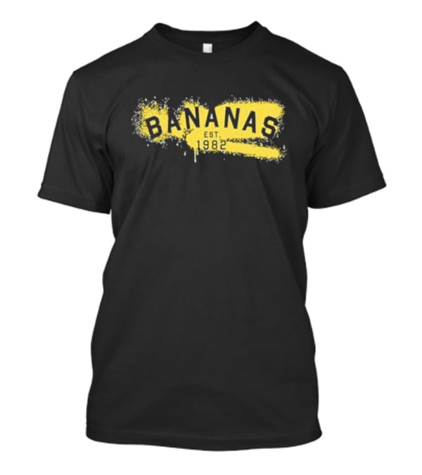 Bananas Est 1982 Vintage Graffiti Style Yellow Brushstroke T-Shirt