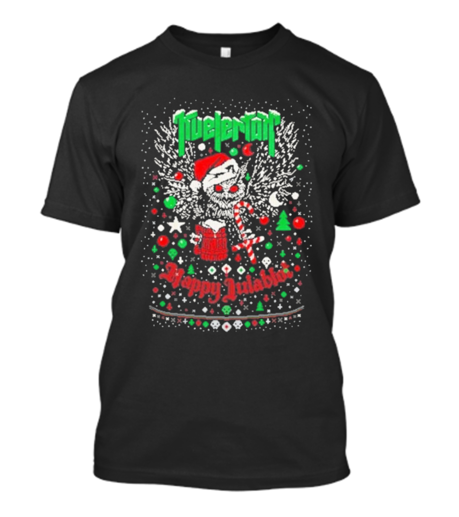Kvelertak Happy Julablot Christmas Sweater Santa Skull Wings Holiday T-Shirt