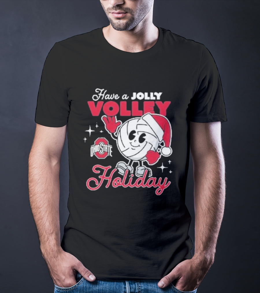 Ohio State Buckeyes Have A Jolly Volley Holiday Christmas T-Shirt