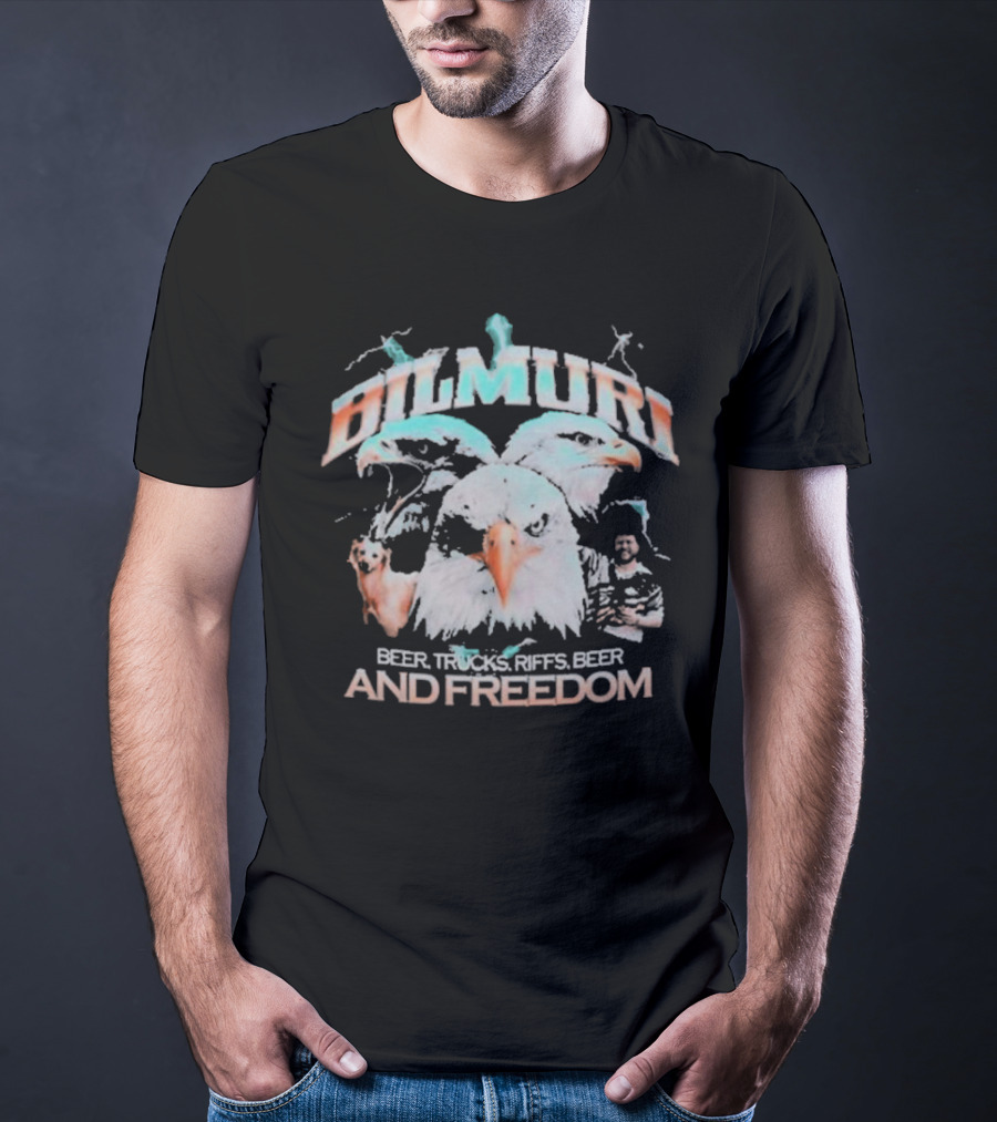 Bilmuri Beer Trucks Riffs And Freedom Eagle T-Shirt