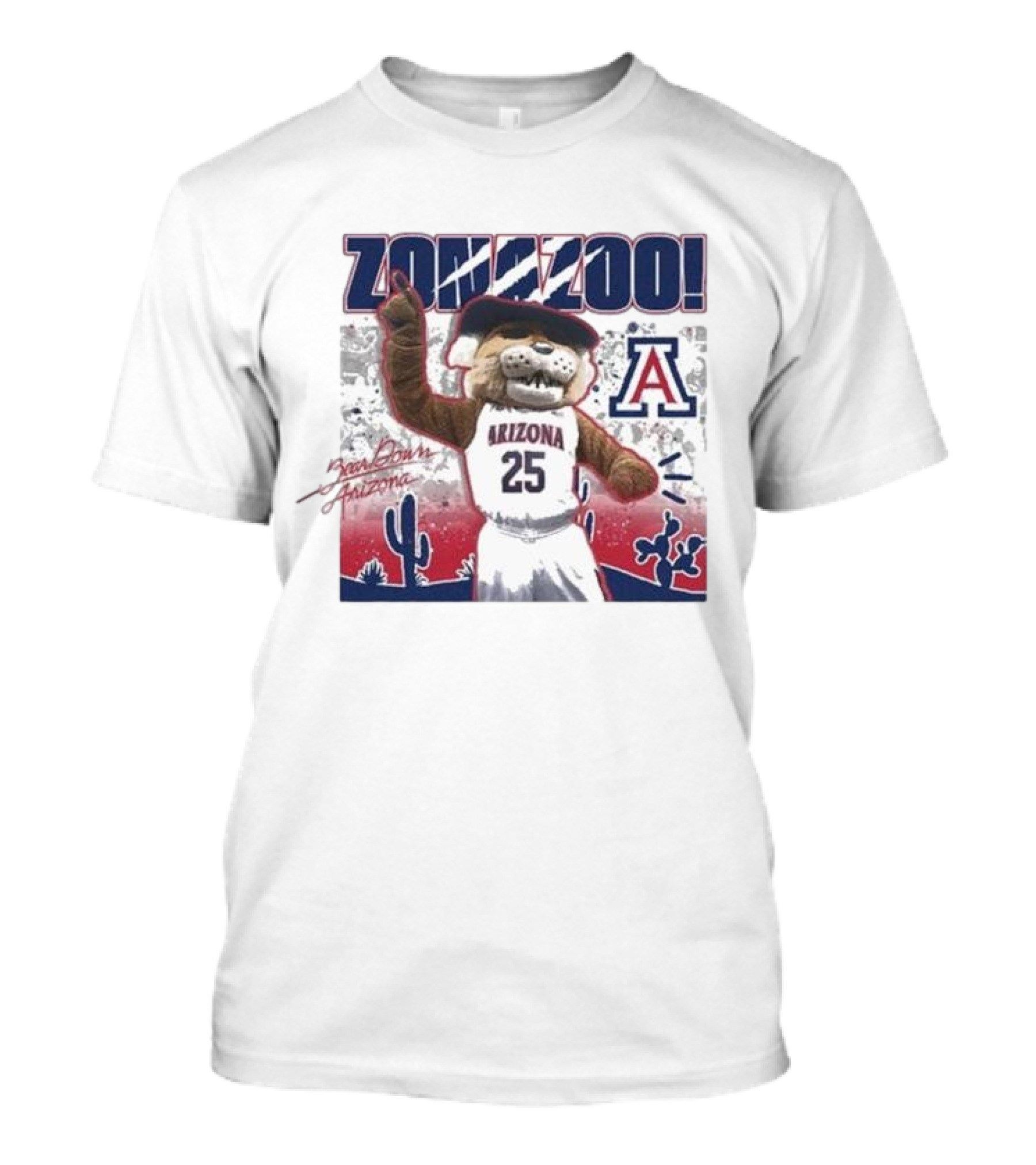 Arizona Wildcats Zona Zoo Wilbur Mascot Desert Scene T-Shirt