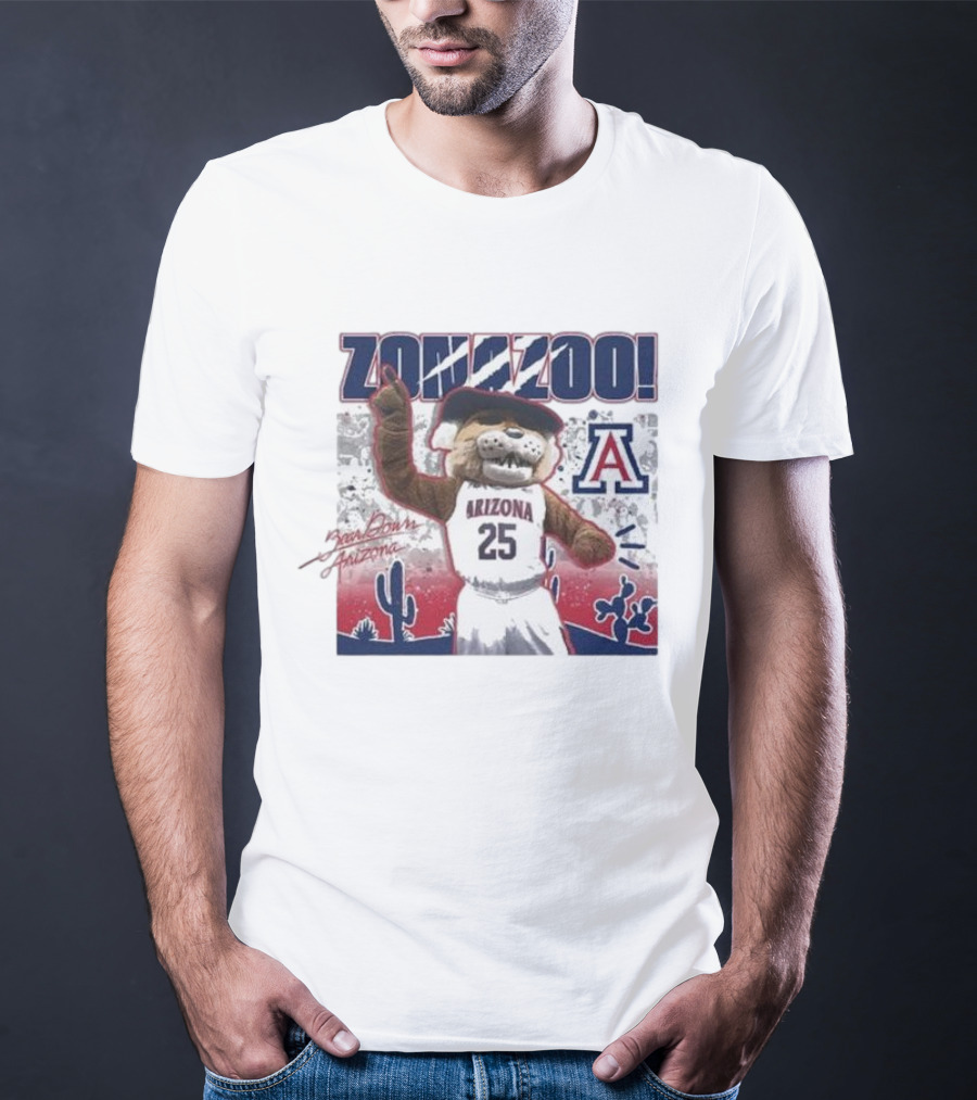 Arizona Wildcats Zona Zoo Wilbur Mascot Desert Scene T-Shirt