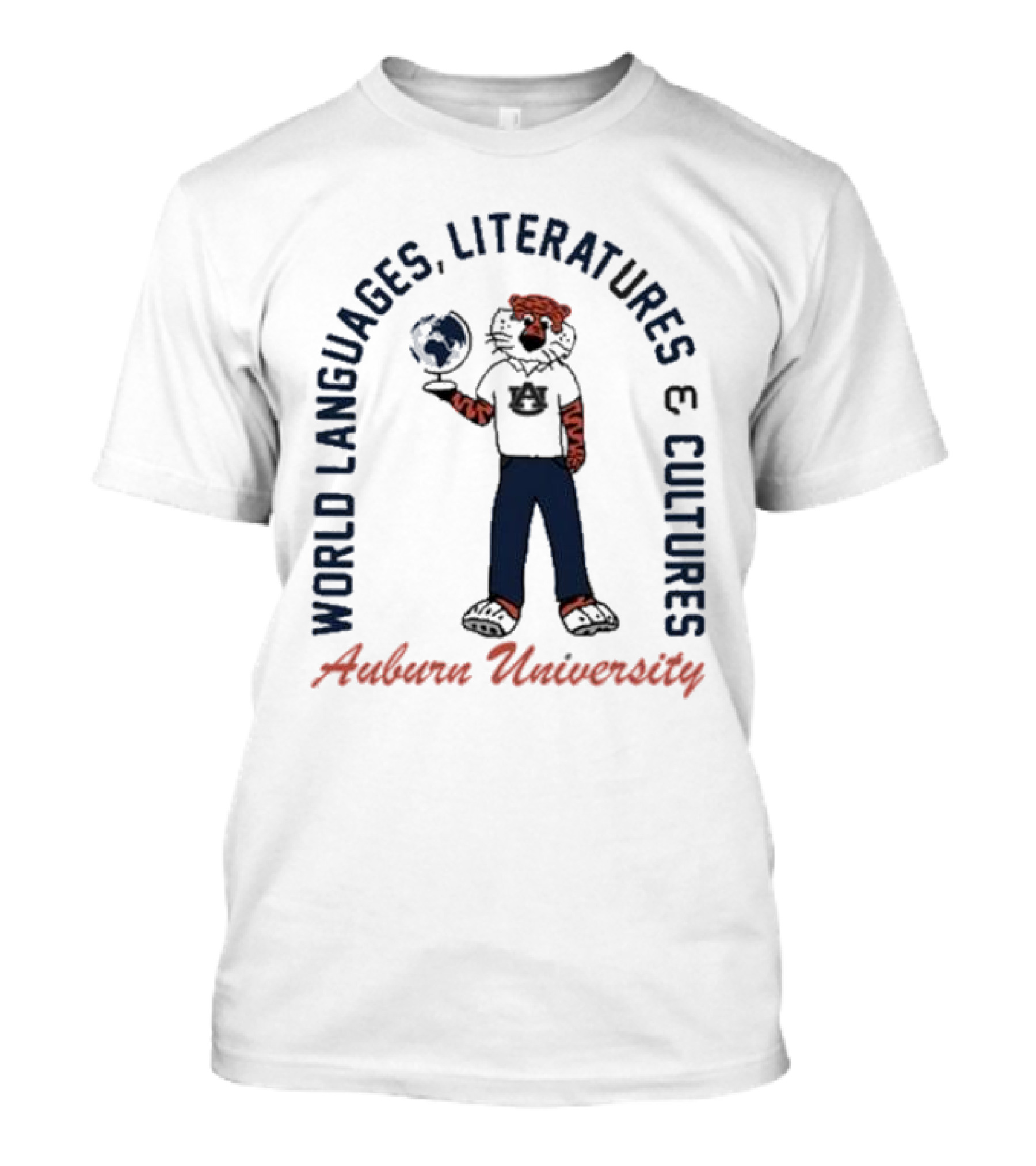 Auburn University World Languages Literatures And Cultures Aubie With Globe T-Shirt