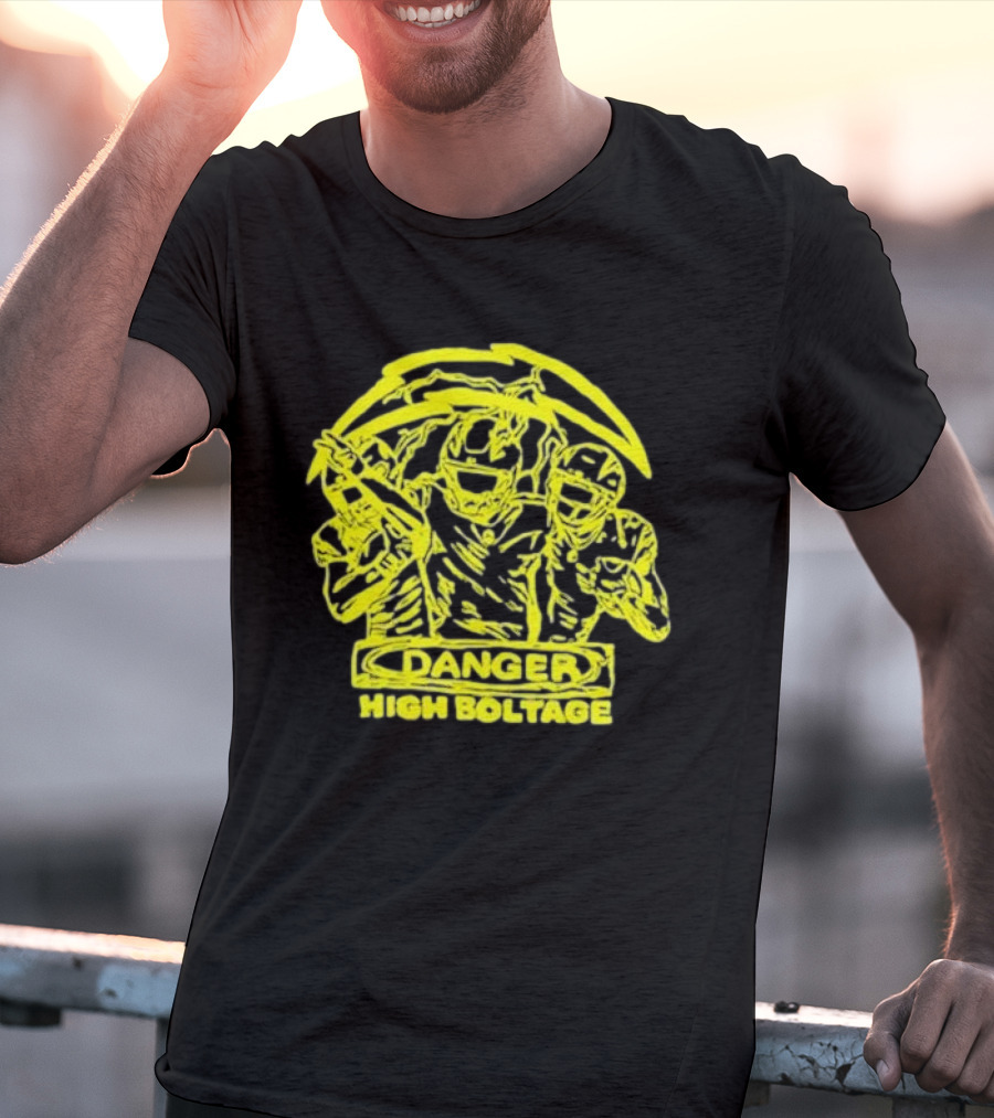 Los Angeles Chargers Danger High Voltage Football Team Players T-Shirt