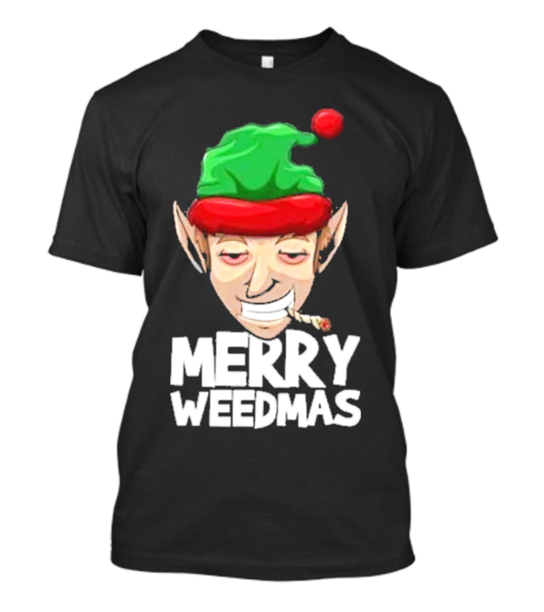 Merry Weedmas Elf Smoking 420 T-Shirt