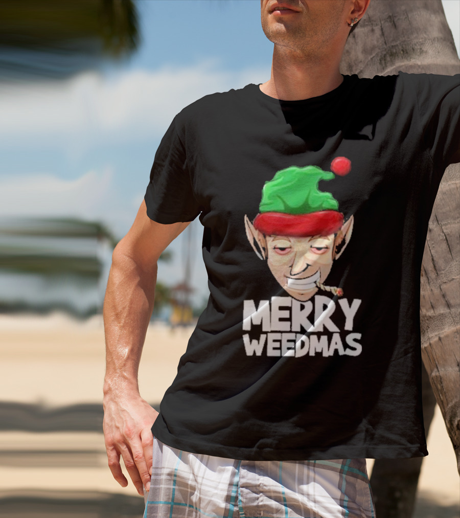 Merry Weedmas Elf Smoking 420 T-Shirt
