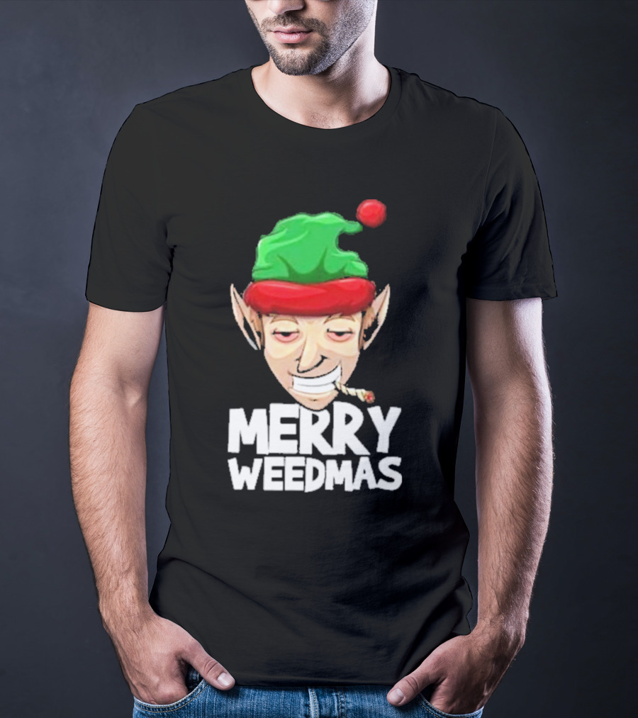 Merry Weedmas Elf Smoking 420 T-Shirt