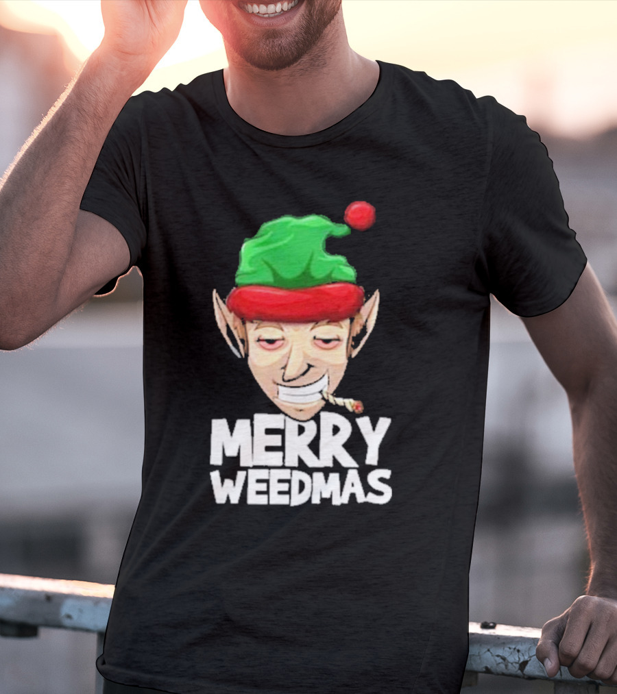 Merry Weedmas Elf Smoking 420 T-Shirt
