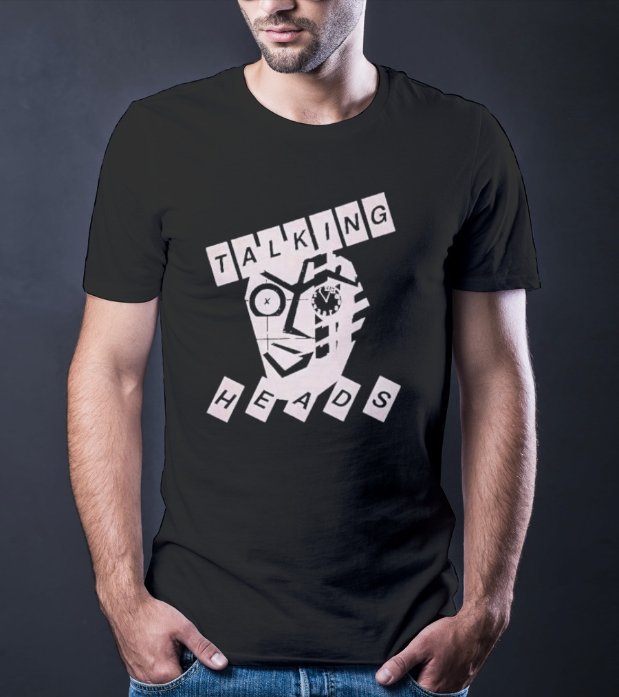 TALKING HEADS Face Art With Text Blocks T-Shirt