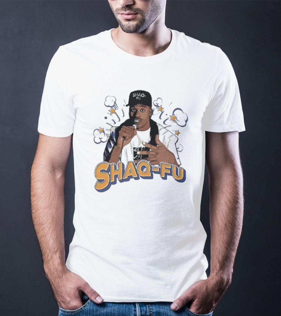 Shaq-Fu Comic Style Microphone Poderes Deportivos Y Comedia Vintage Retro 90s T-Shirt