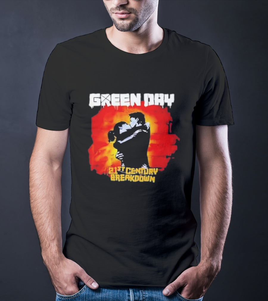 Green Day 21st Century Breakdown Couple Embrace T-Shirt