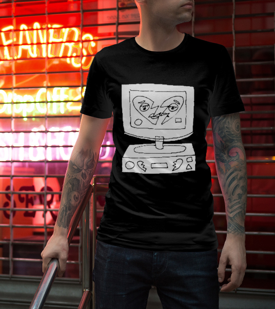 James Marriott Broken Heart Sketch Retro Computer T-Shirt