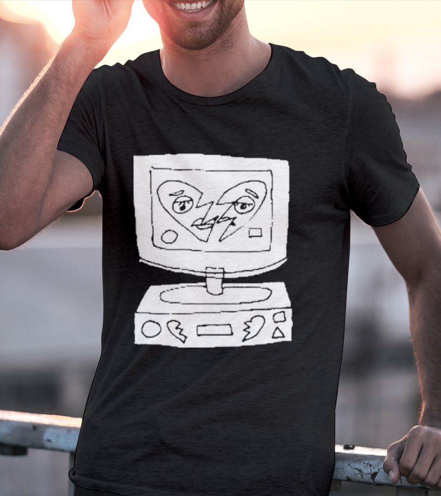 James Marriott Broken Heart Sketch Retro Computer T-Shirt