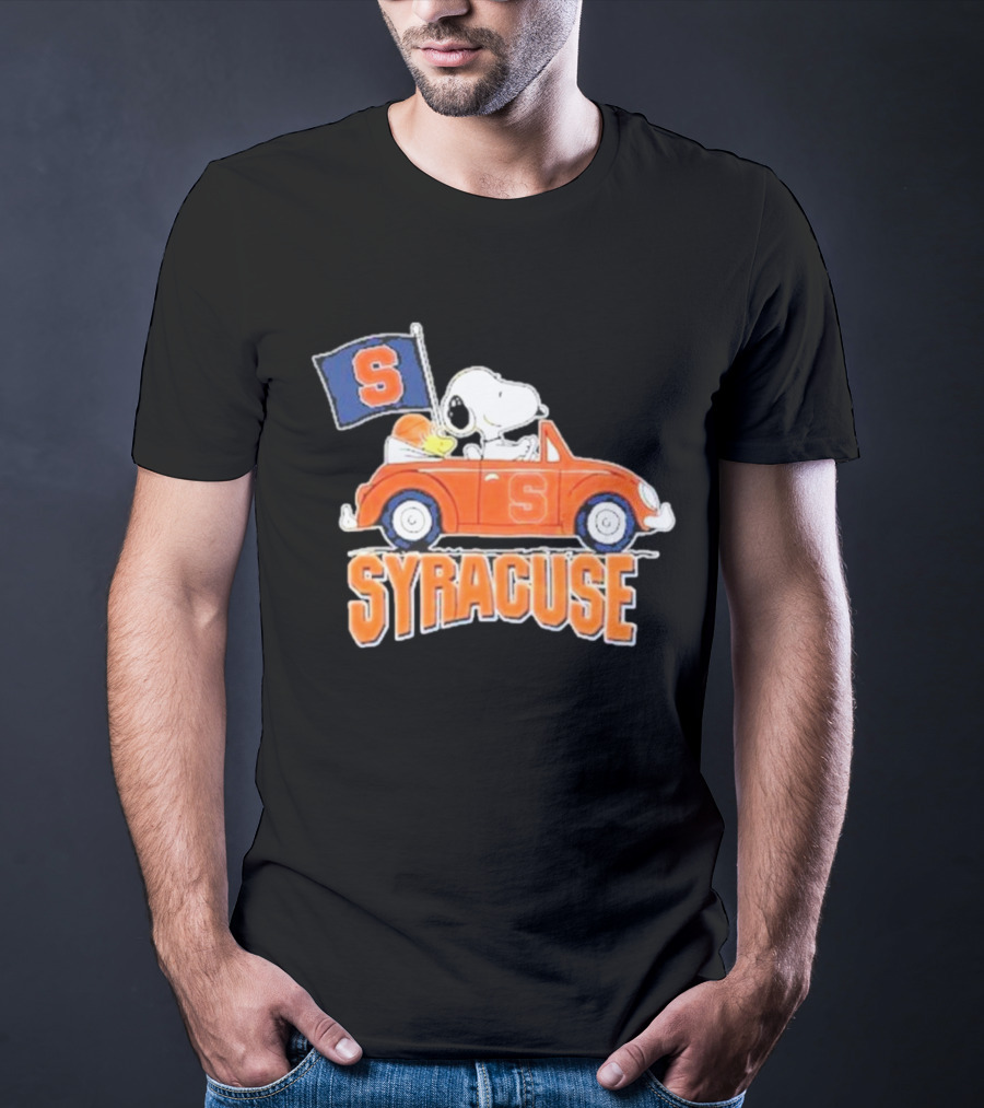 Snoopy Syracuse Orange Basketball Driving Car T-Shirt