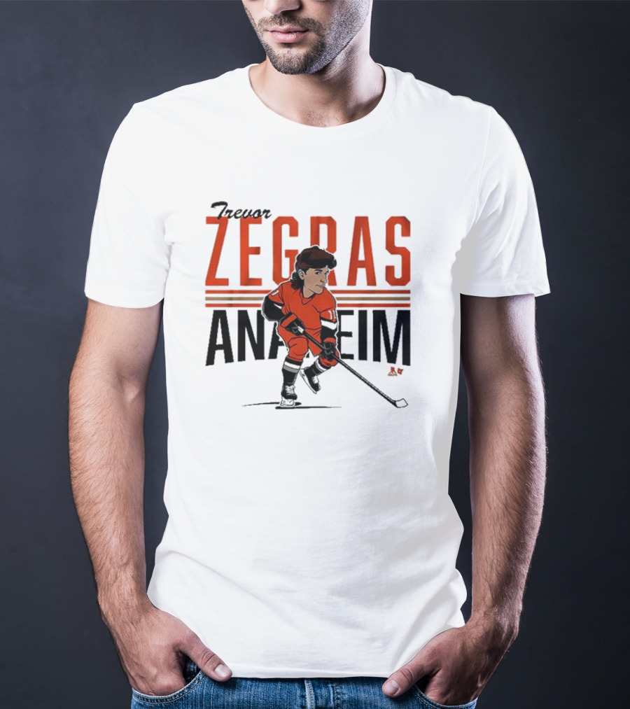 Trevor Zegras Anaheim Hockey Caricature T-Shirt