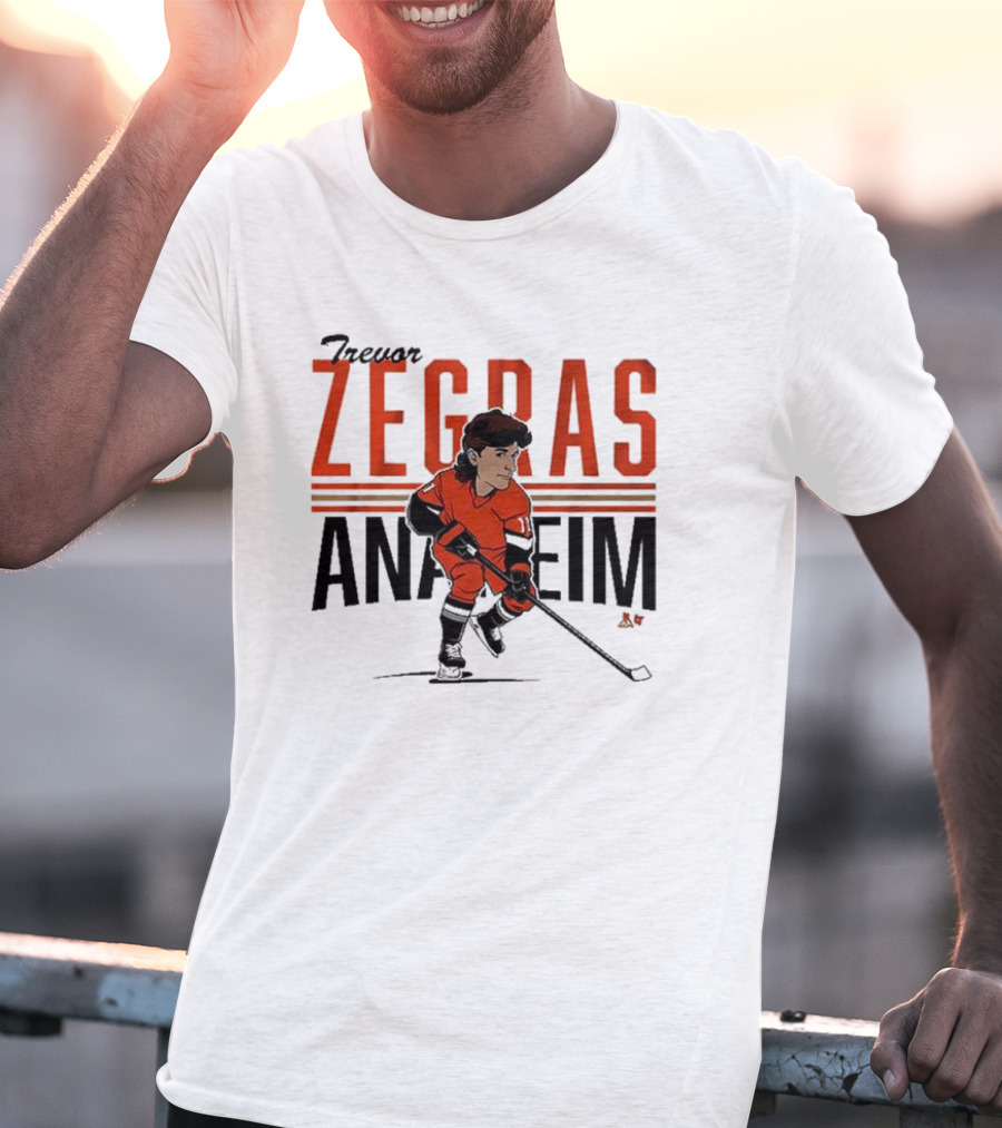 Trevor Zegras Anaheim Hockey Caricature T-Shirt