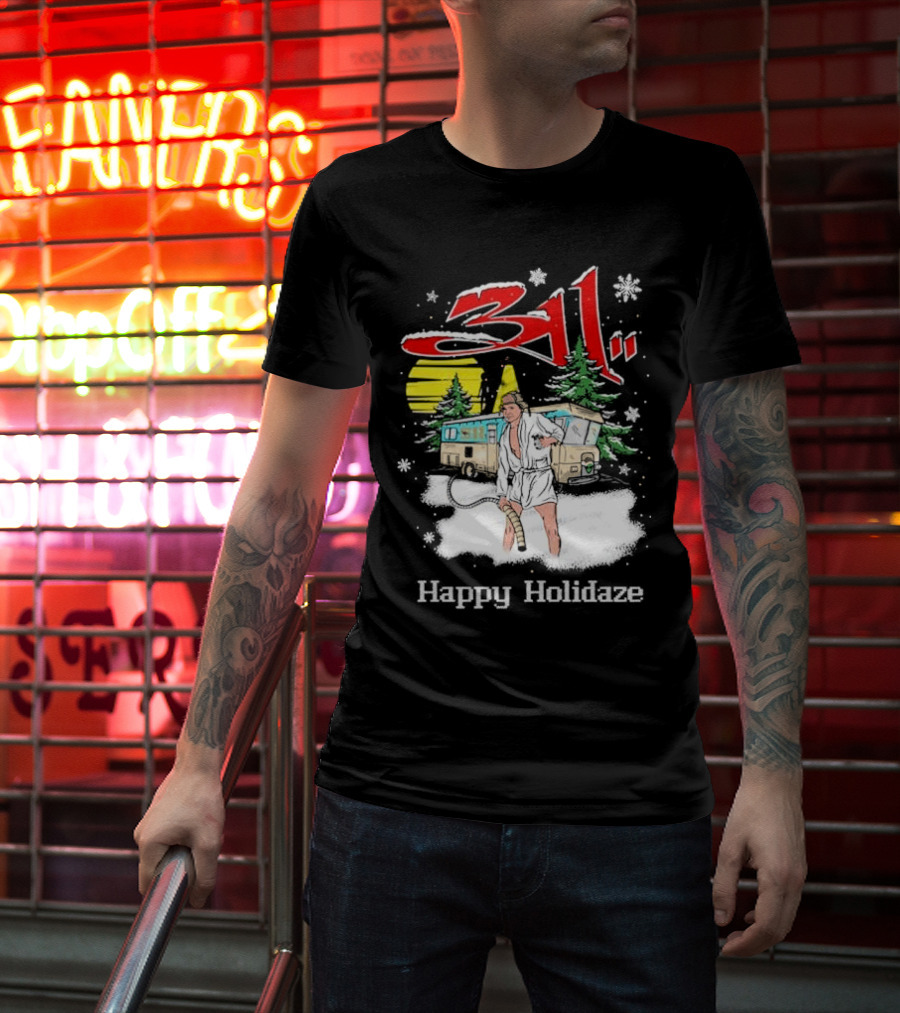 Happy Holidaze 311 Christmas Vacation RV Scene T-Shirt