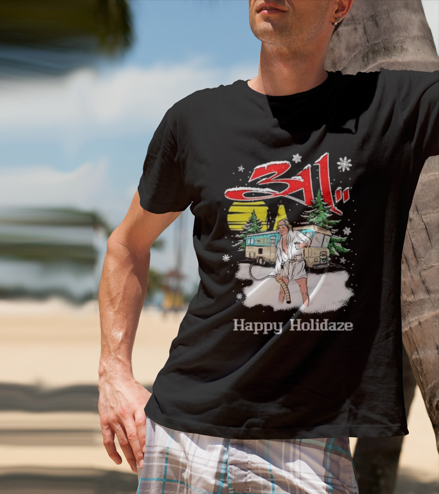 Happy Holidaze 311 Christmas Vacation RV Scene T-Shirt